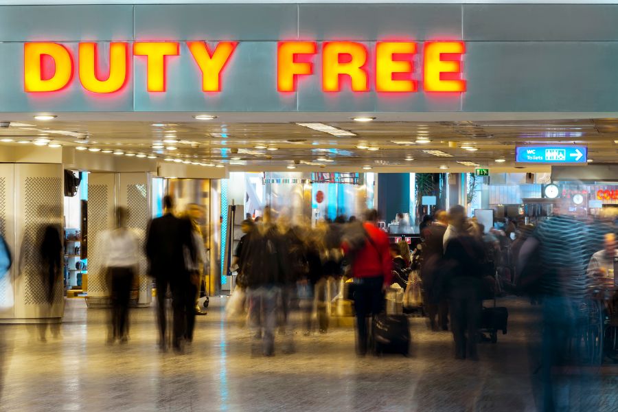 Duty-free store at the airport